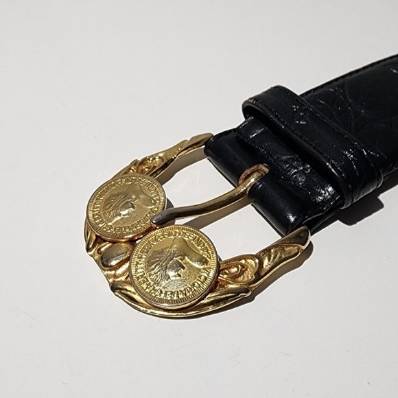 Vintage x Toledano Queen Victoria Black Leather Belt - Picture 10 of 11